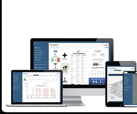 Live WiFi temperature monitoring dashboard across desktop, tablet and phone